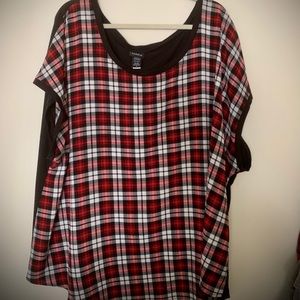Torrid Half Plaid Half Black Tee